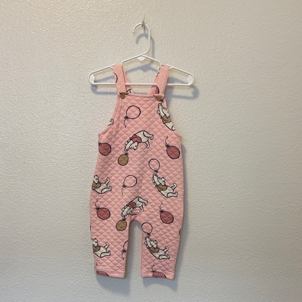 Cute Disney H&M Winnie-The-Poo Girls Overalls 9-12m